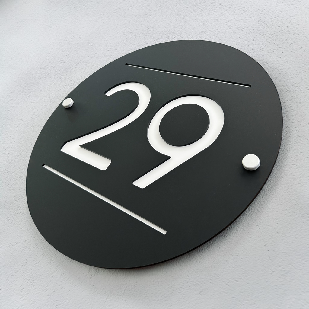 Round House Number Sign - THE AVALON