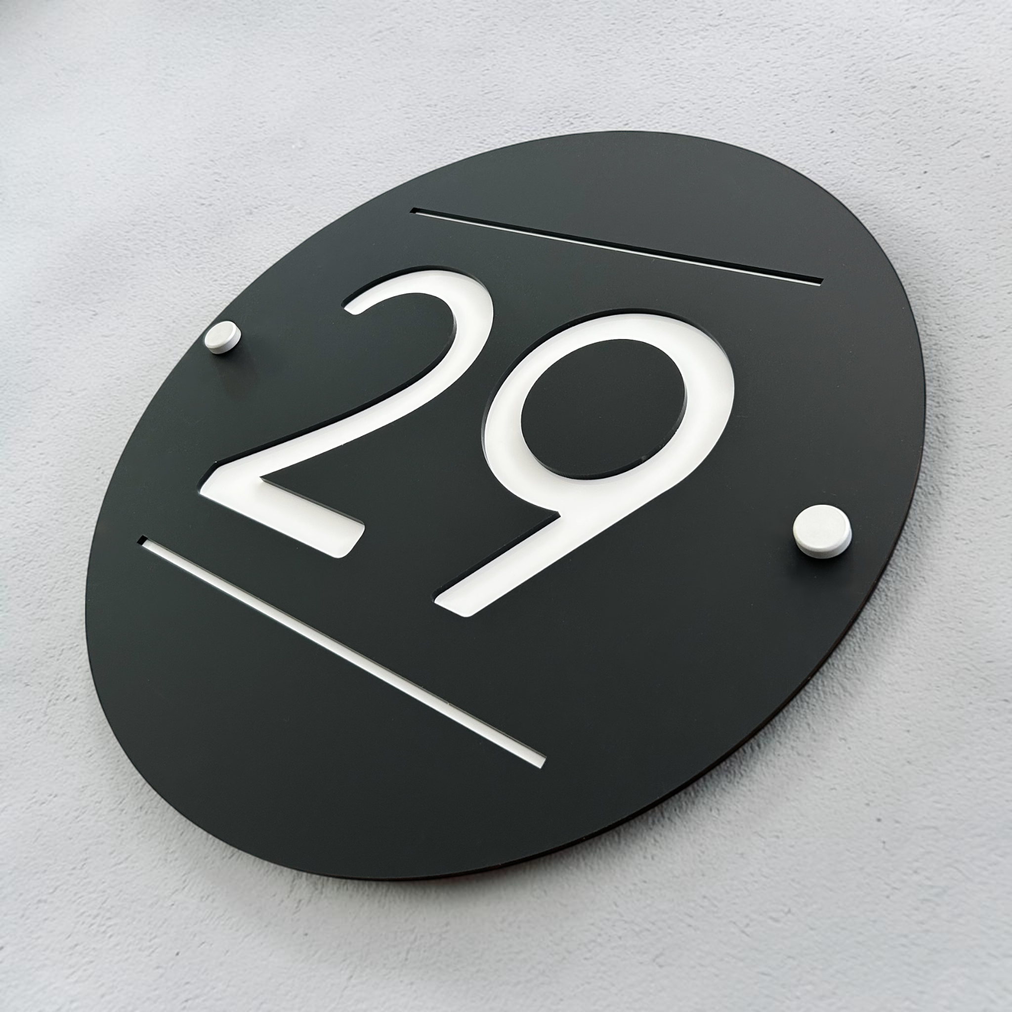 Round House Number Sign - THE AVALON
