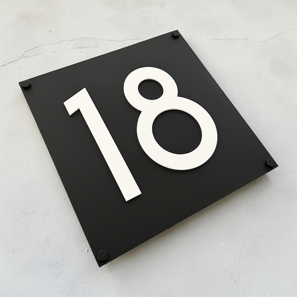 Square House Sign - THE LENNOX 3D