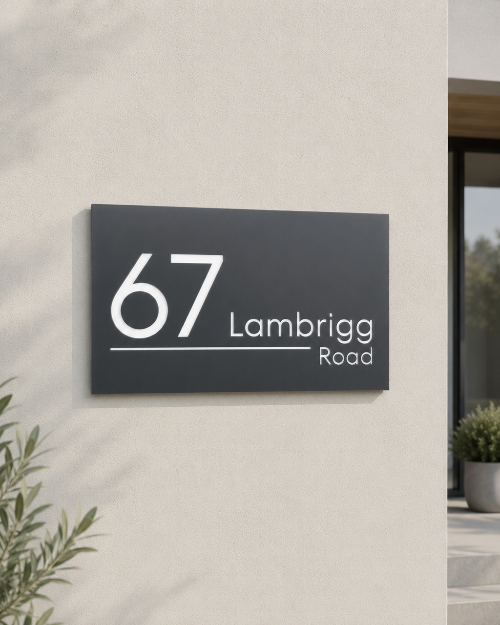 Modern House Number Sign - THE COVE
