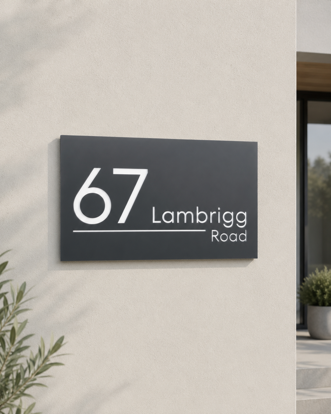 Modern House Number Sign - THE COVE